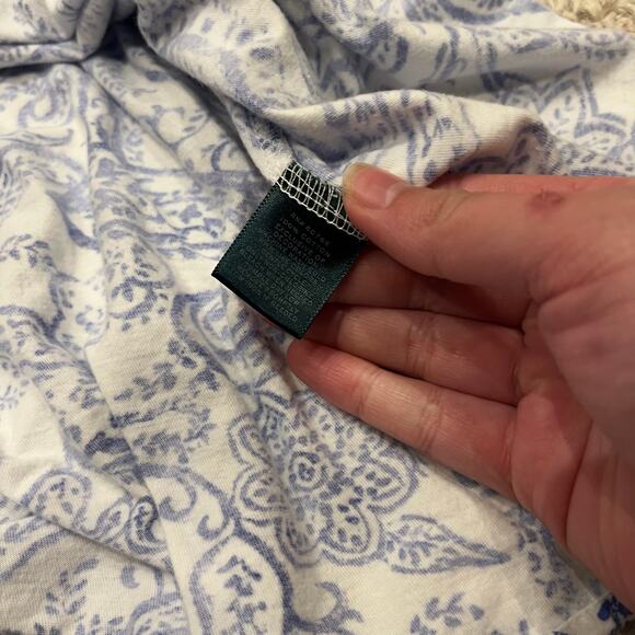 Lauren Ralph Lauren Floral Nightgown Sz M White Blue Feminine Cottagecore - Picture 4 of 5